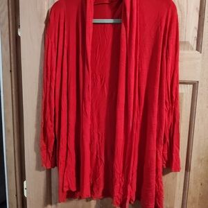 Elegant Scarlet Open Front Cardigan